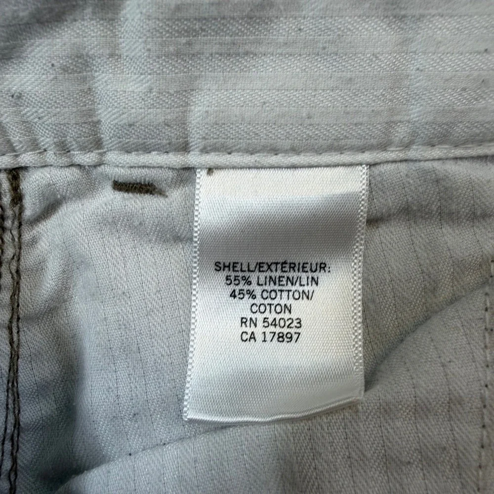 Banana Republic Gavin Straight Fit Linen Pants Men's 33x34 Beige Khaki Chino